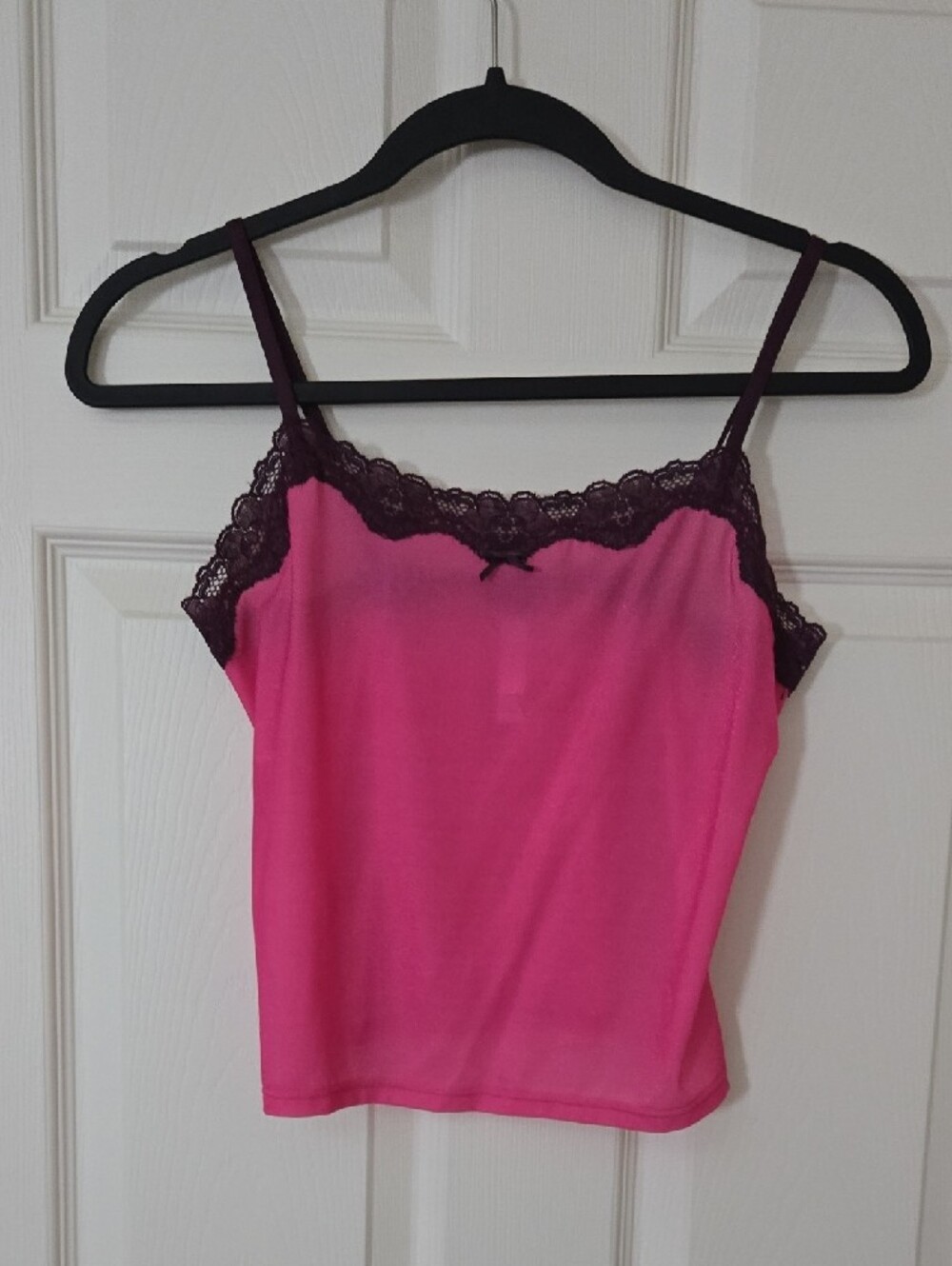 Victoria's Secret Pink Cami with Plum Lace Trim - Picture 4 of 5
